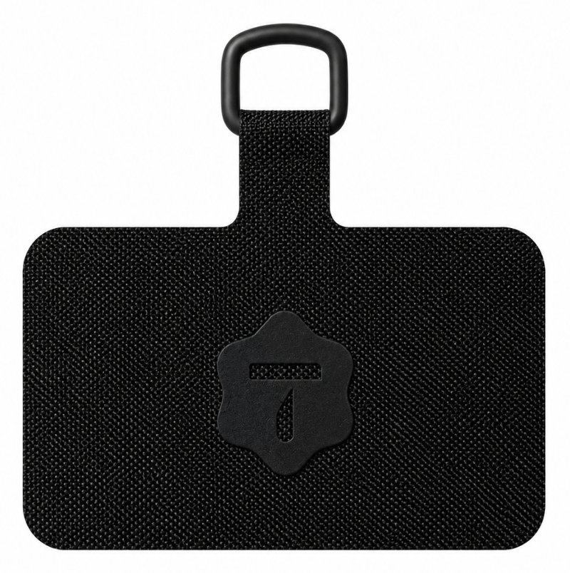 TOIA phone strap tether tab, black & black