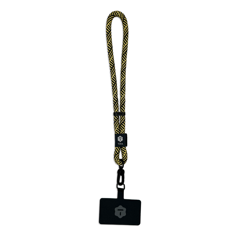Gold + Black Herringbone Wrist Phone Strap – Tribeca