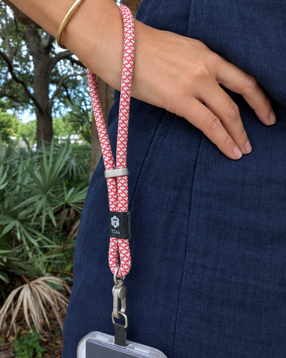 Red + White Weave Wrist Phone Strap – Chinatown